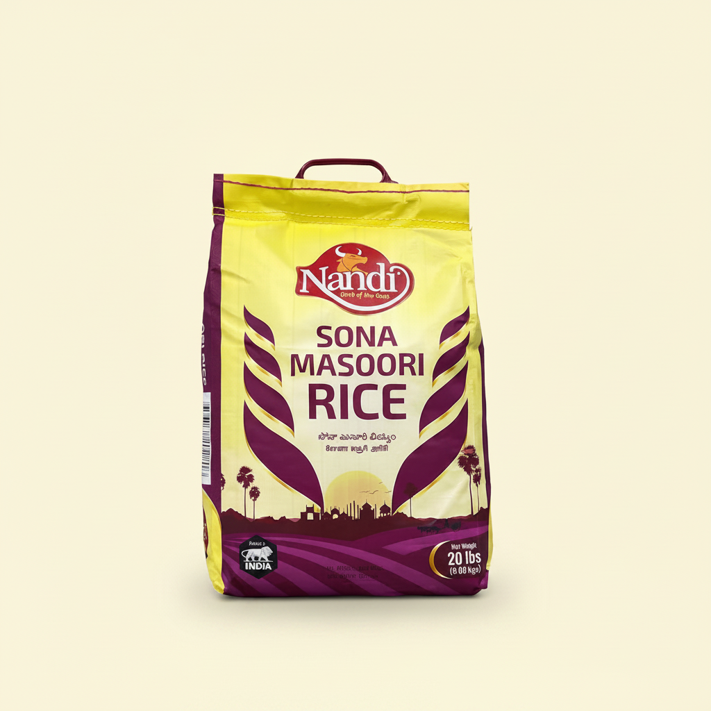 Nandi Sona Masoori Rice 20 LB