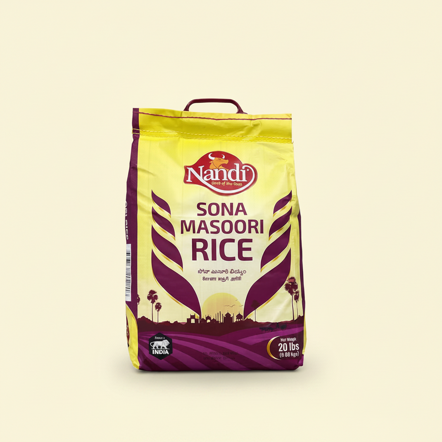 Nandi Sona Masoori Rice 20 LB