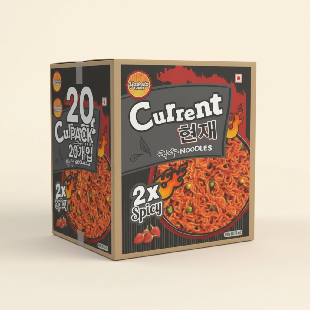 Current Noodles - 2 X Spicy, Jumpo Pack (20 packs)