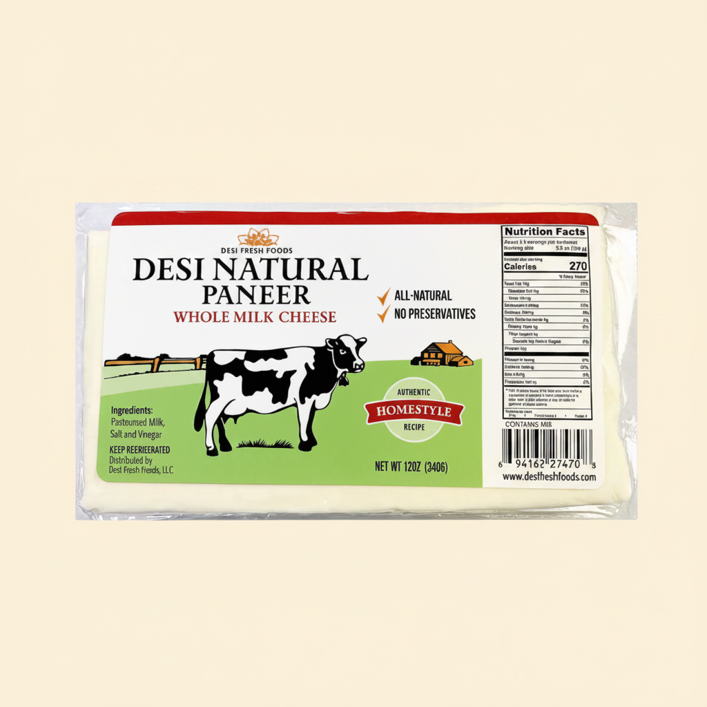 Desi Paneer Whole Milk Brick 12 Oz