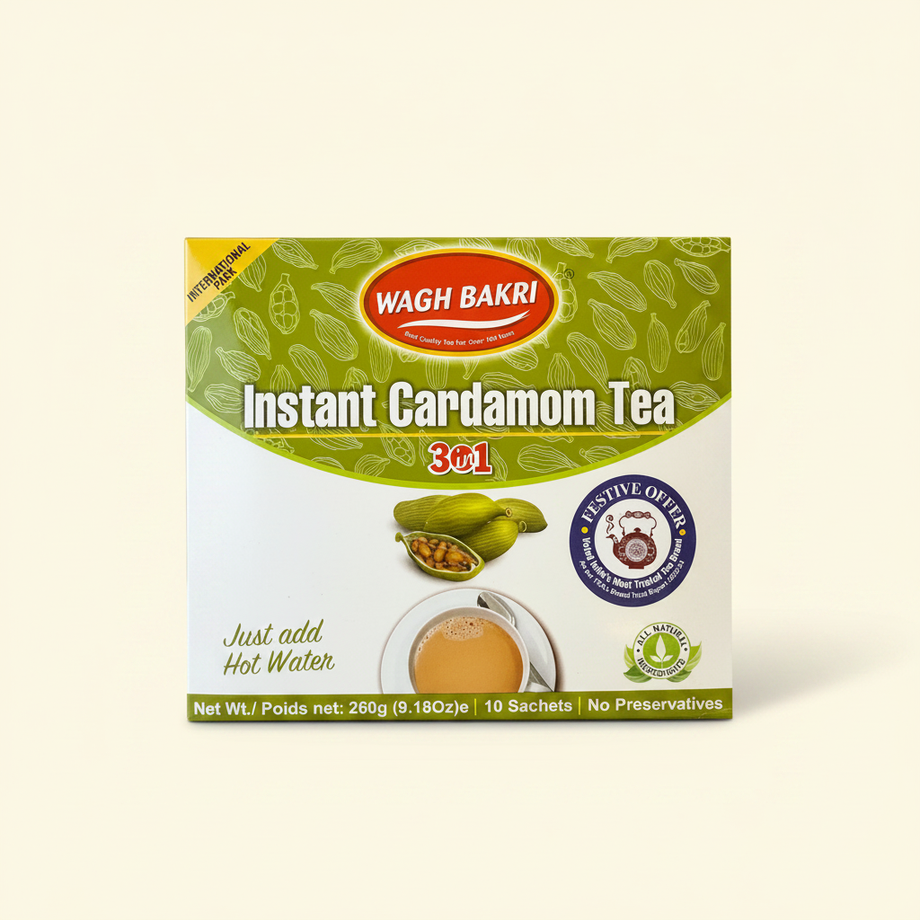 Wagh Bakri Instant Cardamom Tea 260 Gm (10 Pack)