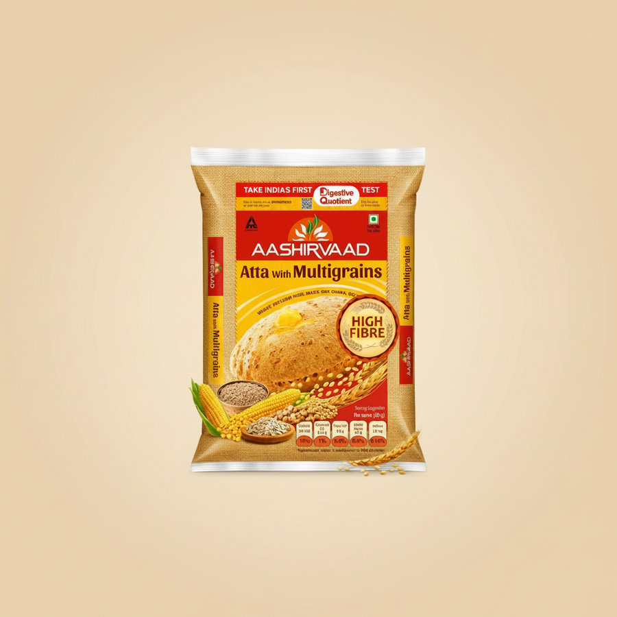 Aashirvaad Whole Wheat Multigrain Flour 10 Lb