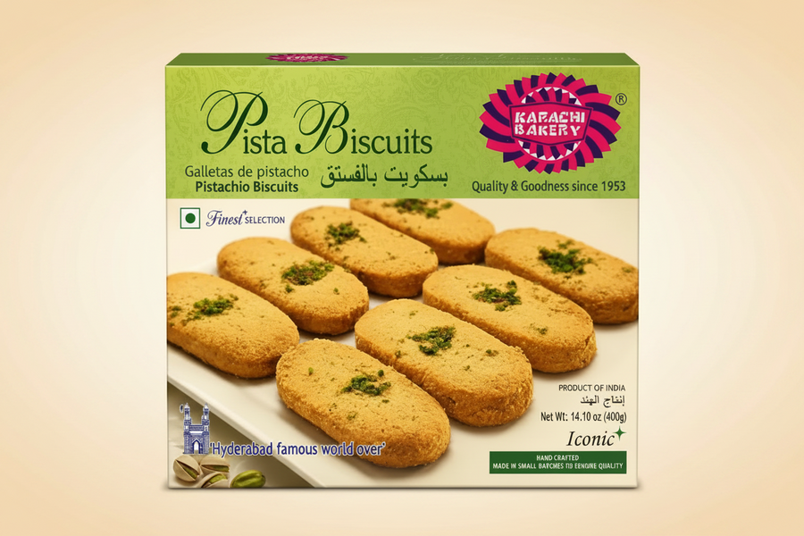 Karachi Green Pista Biscuits 400 GM