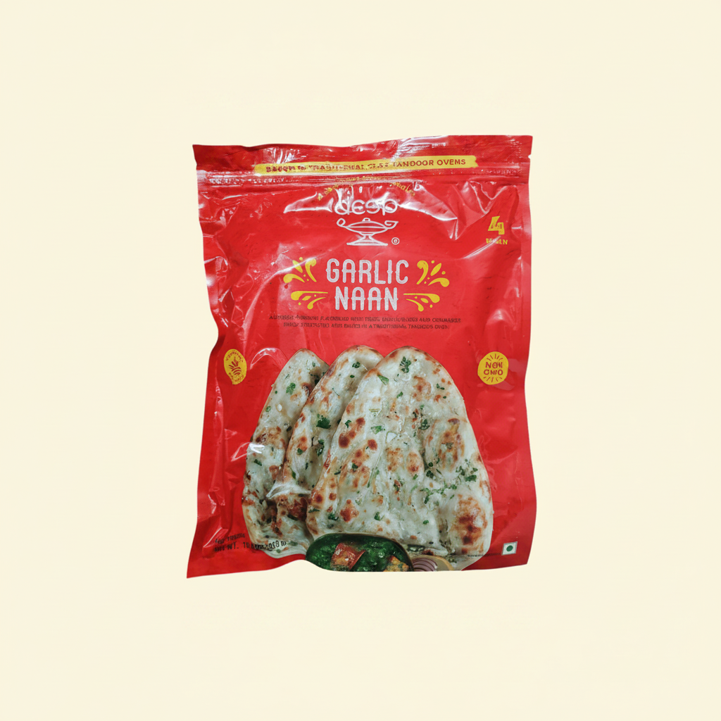 Deep Frozen Garlic Naan (Pack of 4)