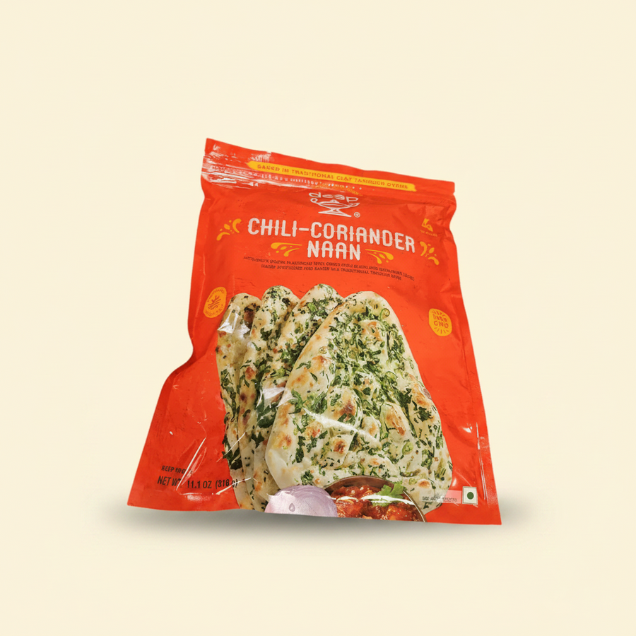 Deep Frozen Chili Coriander Naan (Pack of 4)