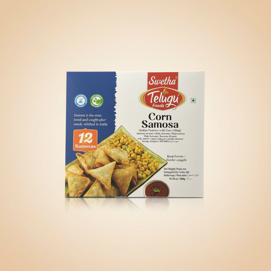 Frozen Telugu Foods Corn Samosa 10.58 Oz (Pack of 12)