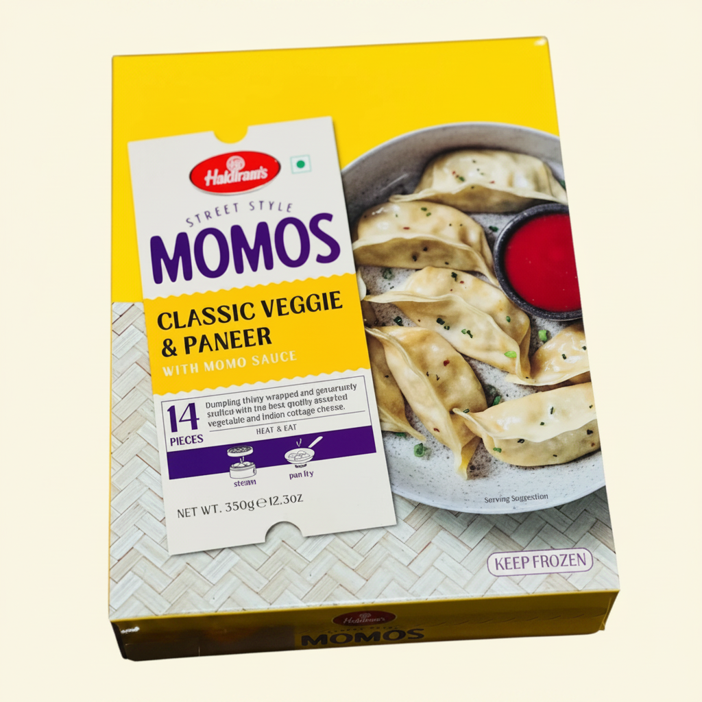 Frozen Haldiram Classic Veggie & Panner Momos 350gm (Pack of 14)