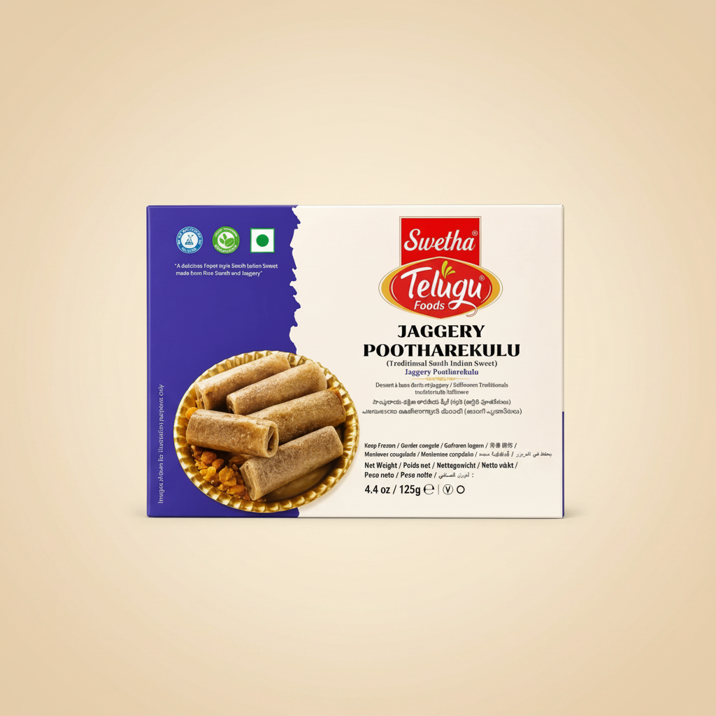 Telugu Foods Jaggery Pootharekulu 125 Gm
