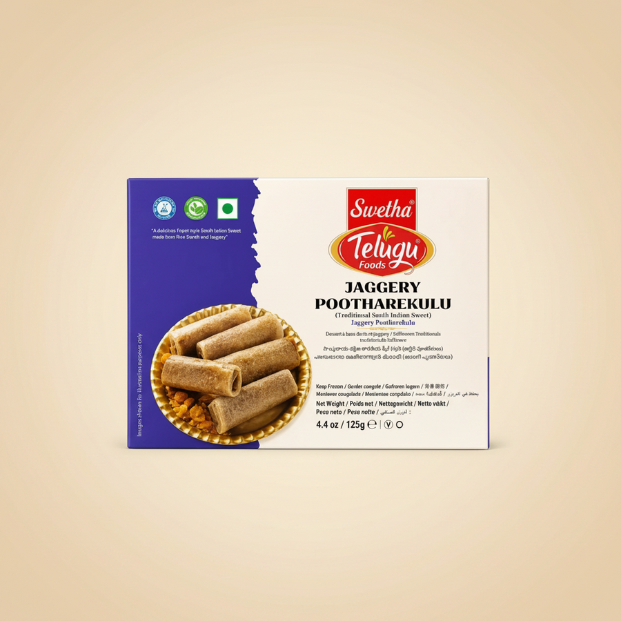 Telugu Foods Jaggery Pootharekulu 125 Gm