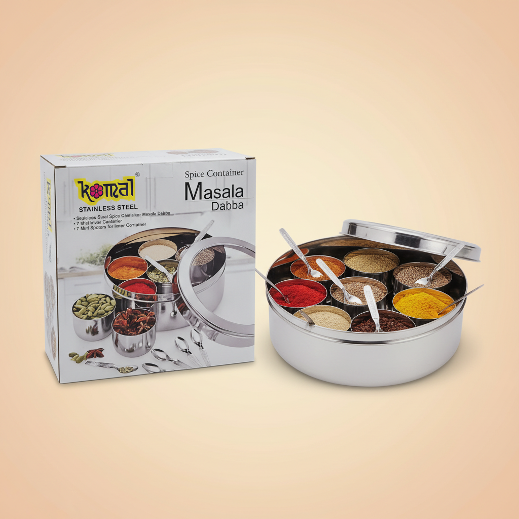 Komal Masala Dabba with SS Plate