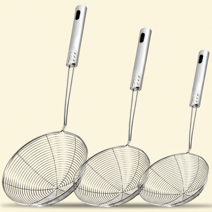 3pcs Stainless Steel Spider Strainer