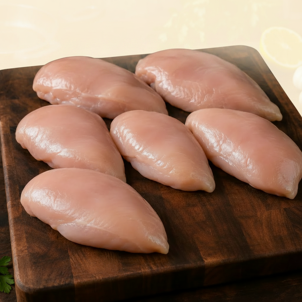 Halal Boneless Skinlkess Chicken Breast Jumbo per lb